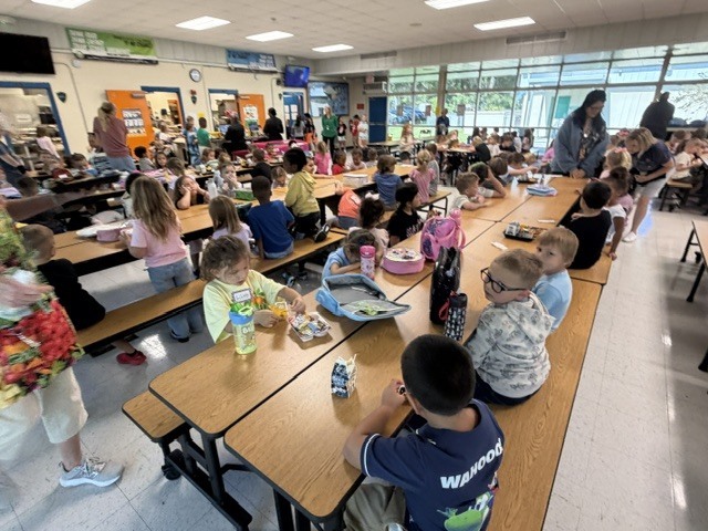 Our CTE kindergartners—our Tiny Trotters—are doing a great job so far learning the procedures and routines of lunchtime in the cafeteria!
