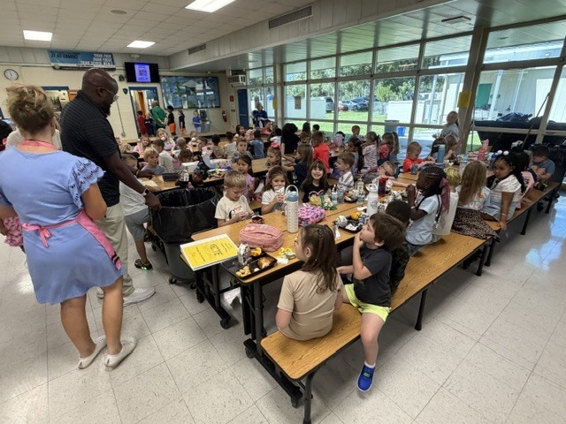Our CTE kindergartners—our Tiny Trotters—are doing a great job so far learning the procedures and routines of lunchtime in the cafeteria!