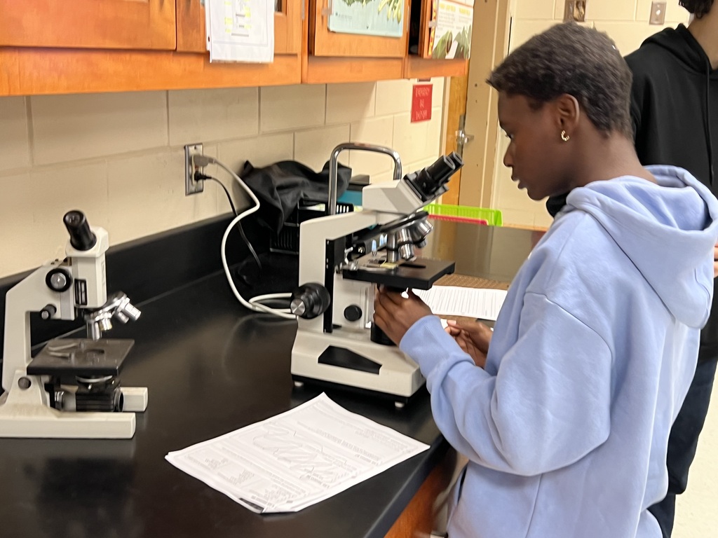 Student working in Biology Class.