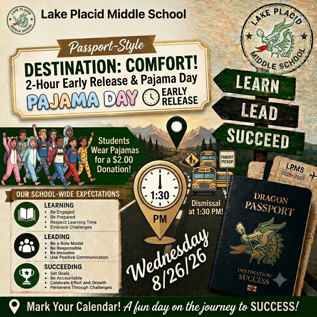LPM 2-houir early Release & Pajama Day Image - 8/26/26