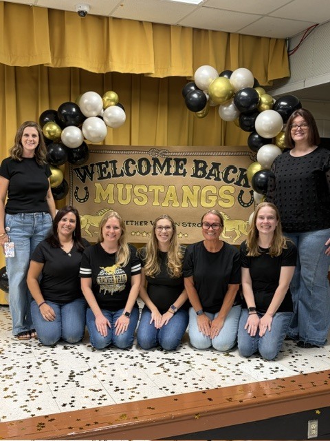 Our Saddle Stars, Mrs. Brown, Mrs. Heaps, Mrs. Lewis, Ms. Lyter, Mrs. Menzie, Mrs. Talbert, & Mrs. White are ready to help our first graders learn, grow, and shine all year long! ✨