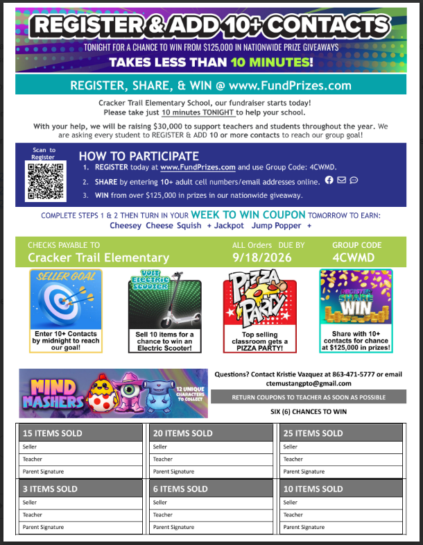 This is our PTO’s biggest and main fundraiser of the year, and we’re excited to work together to reach our $30,000 goal! 🎯💰
