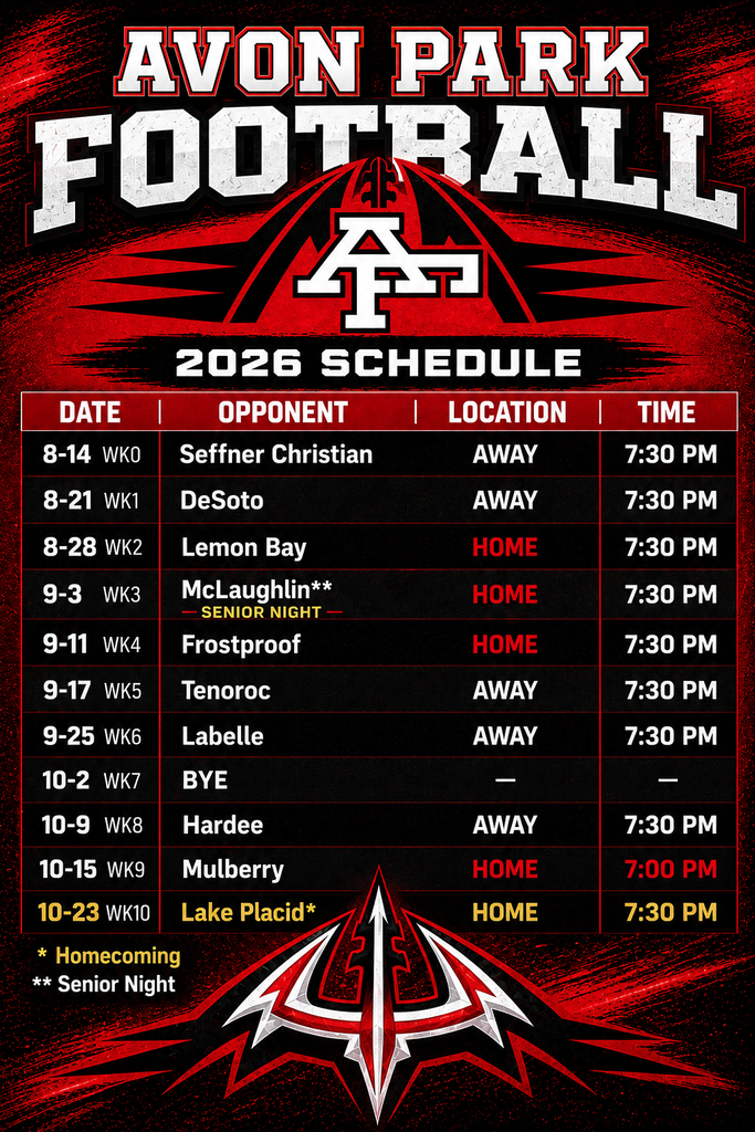 Updated Football Schedules