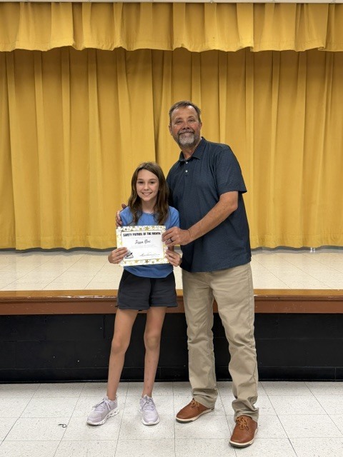 Safety Patrol of the Month for August is Tessa B.