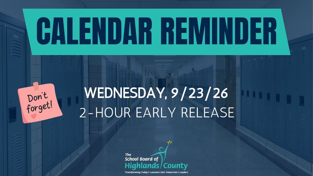 Wednesday, 9/23 is 2-hour early release