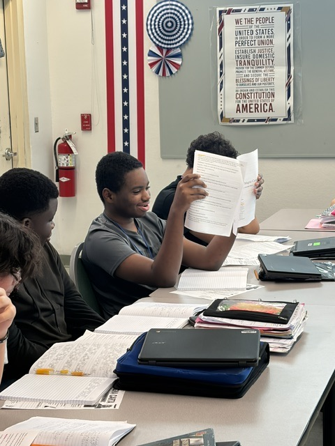 students working in Civics