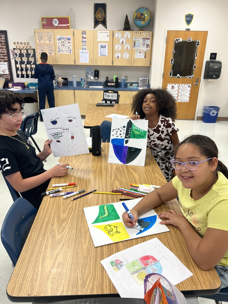 4th grade created a Coat of Arms in shields to celebrate the end of Unit 2 Empires of the Middle Ages.