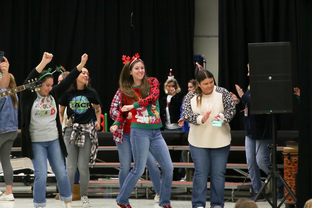 Staff and students during the Harry Havery concert