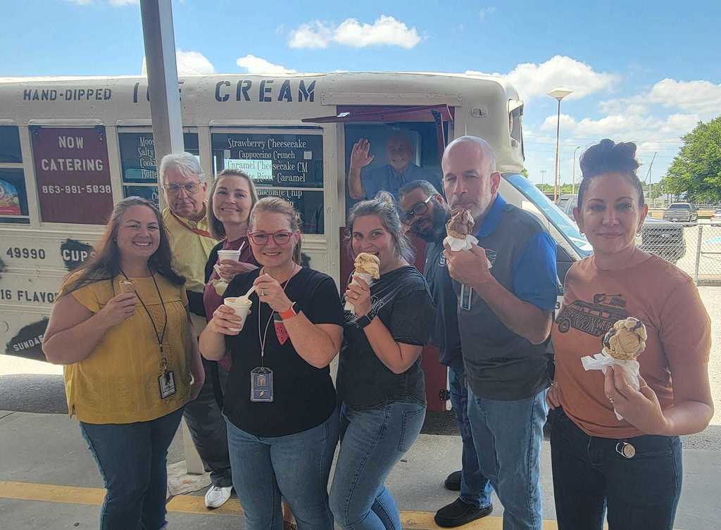 SHS staff enjoying icecream