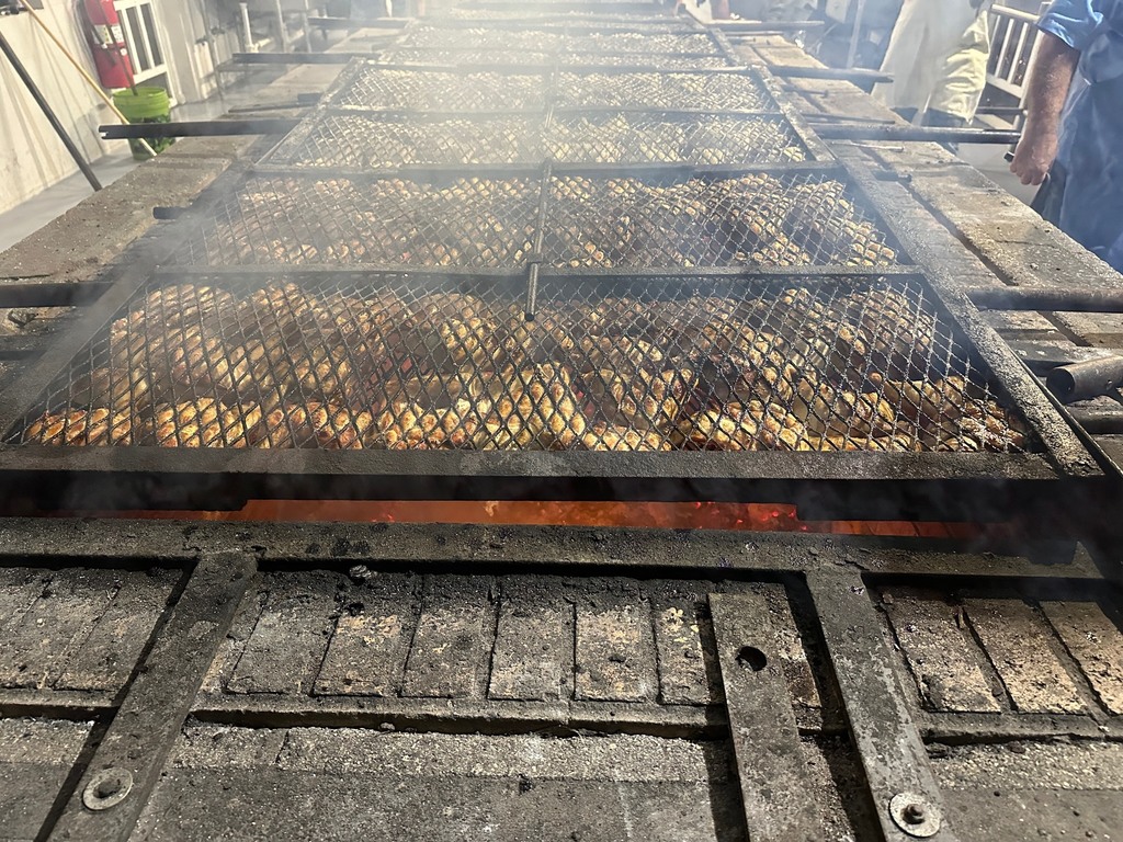 Chicken being cooked by the Sebring Firemen