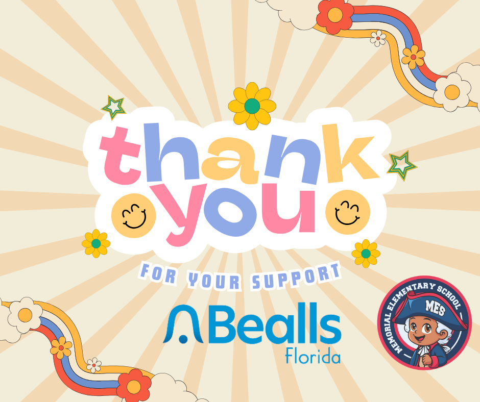 thank you bealls for your support, bealls logo, MES mascot logo