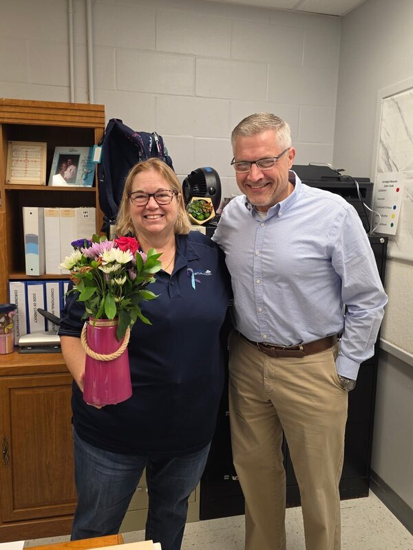 Mr Lethbridge with Ms. Francis