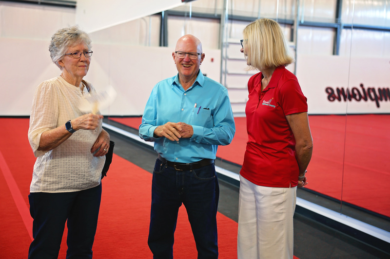 Dr. Longshore talking to visitors