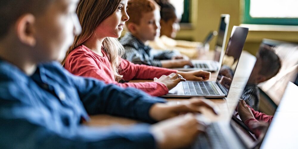 Students on computers