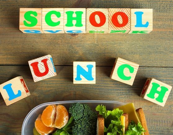 Blocks spelling out School Lunch