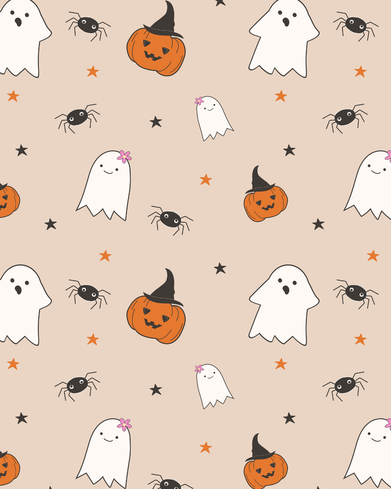 ghosts and spiders and pumpkins