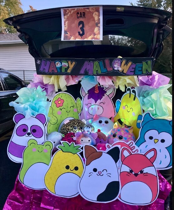 photo of a squishmallow trunk for Trunk or Treat