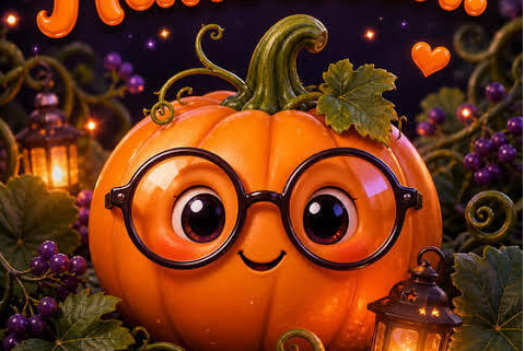 pumpkin with glasses