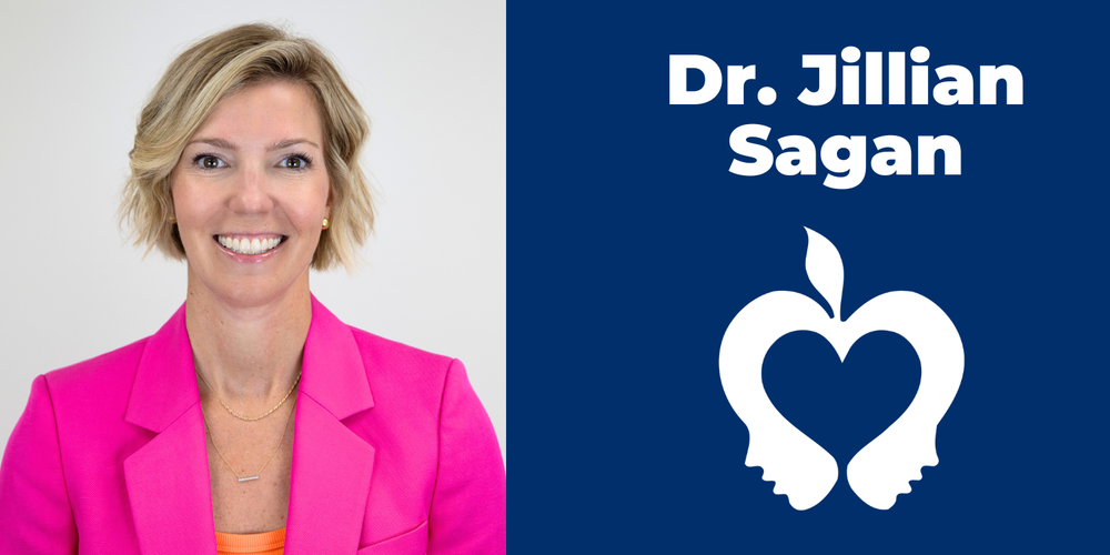 Image of Dr. Sagan with district logo
