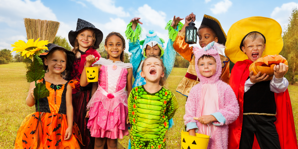 kids dressed in costumes
