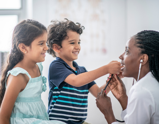 Doctor with children
