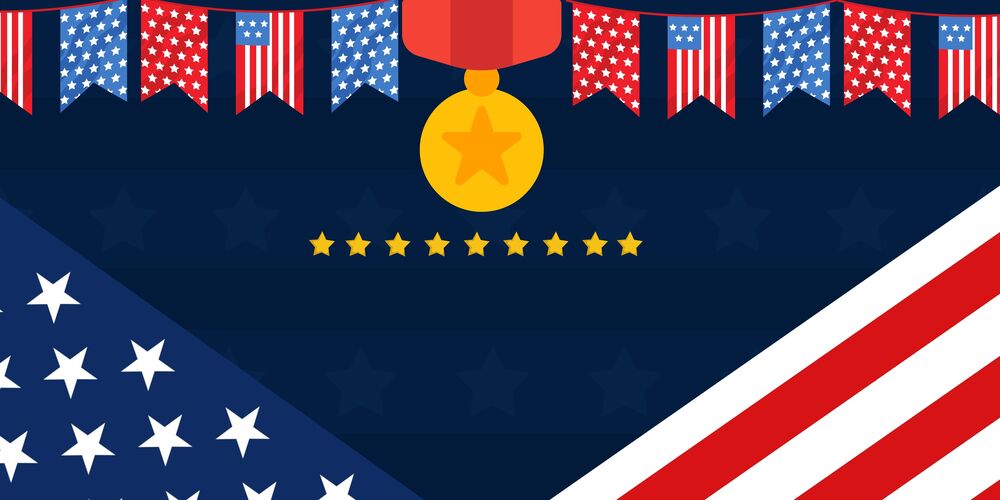 Flags and Medal Background