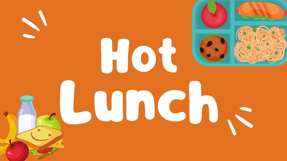 Orange background with a sandwich lunch and a bento box lunch