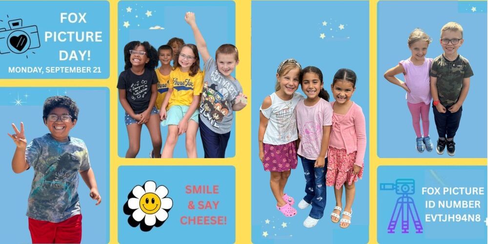 Picture Day Ad with photos of smiling students