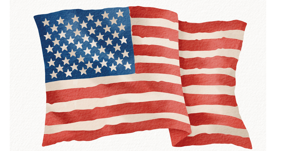Clipart of waving American Flag