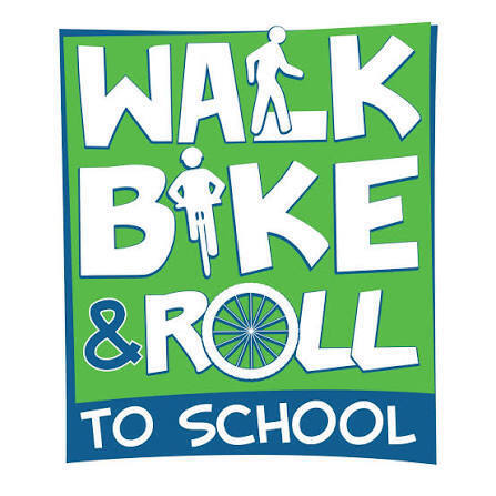 walk bike and roll to school graphic