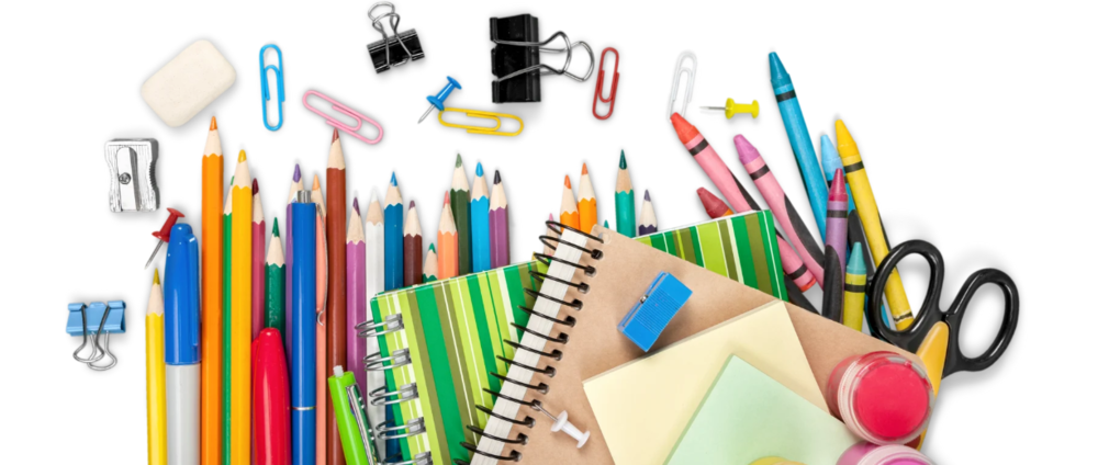School supplies shown
