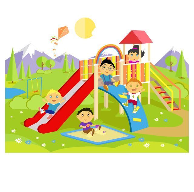 Kids playing at a park