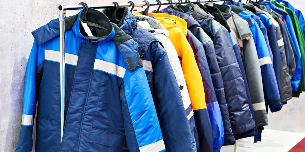 Coats hanging on a rack