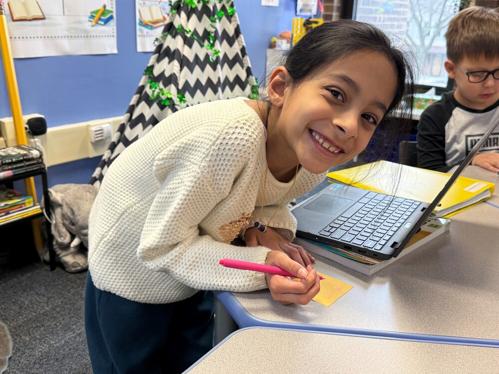 3rd grade student writing