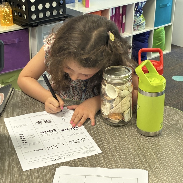 girl working on an activity