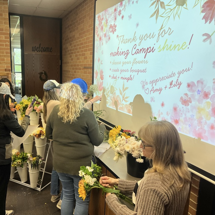 teachers choosing their flowers