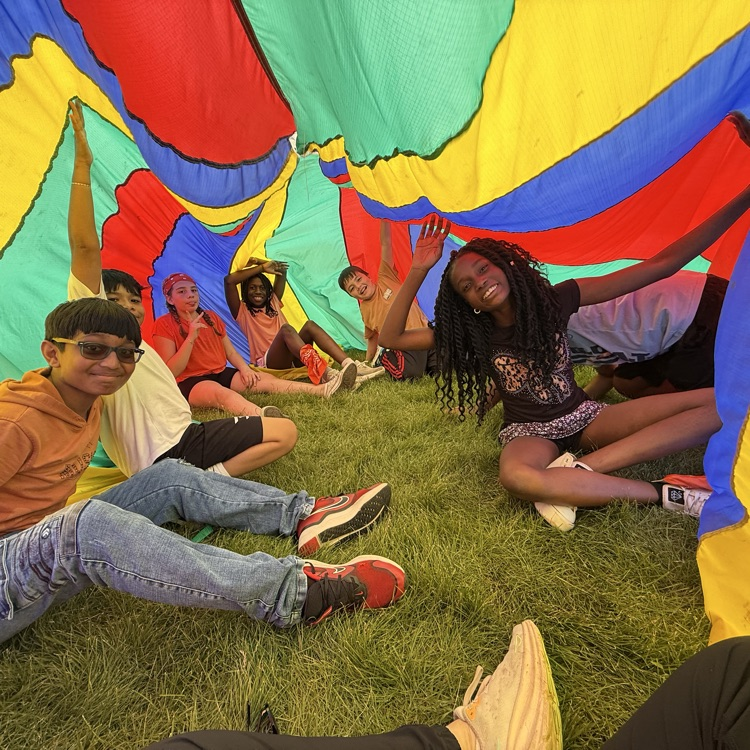 students playing at field day