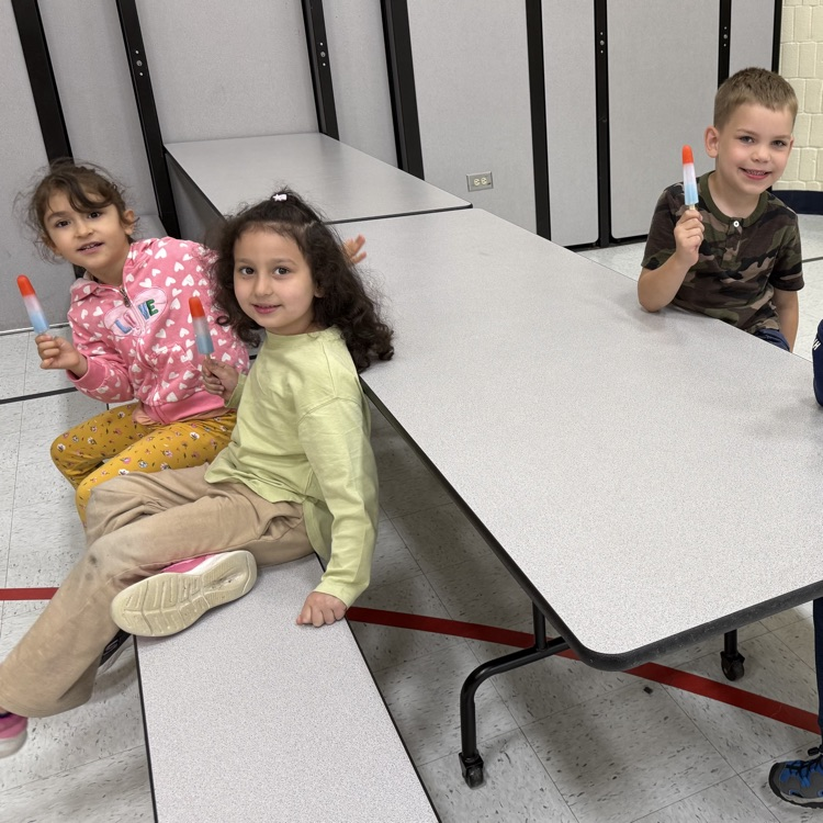 Students eating popsicles and ice cream