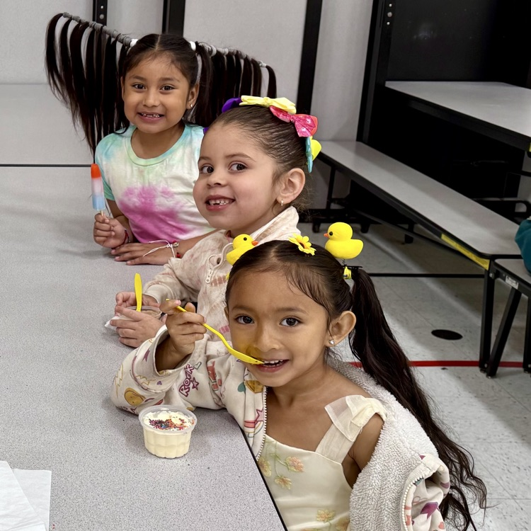Students eating popsicles and ice cream