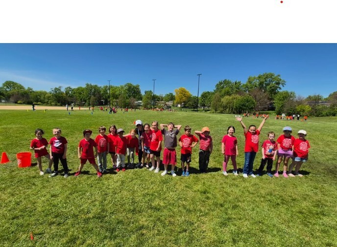 Students smiling at Field Day