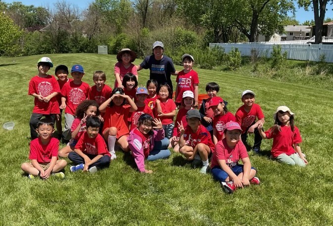 Students smiling at Field Day