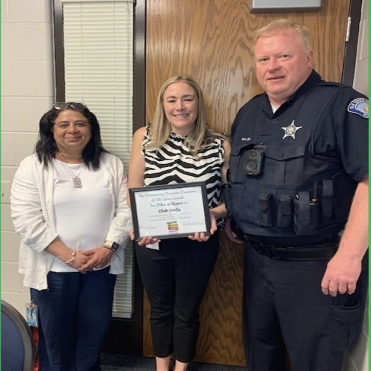 Mrs. Shama and Mrs. Dean receiving the award from the Elk Grove community coalition