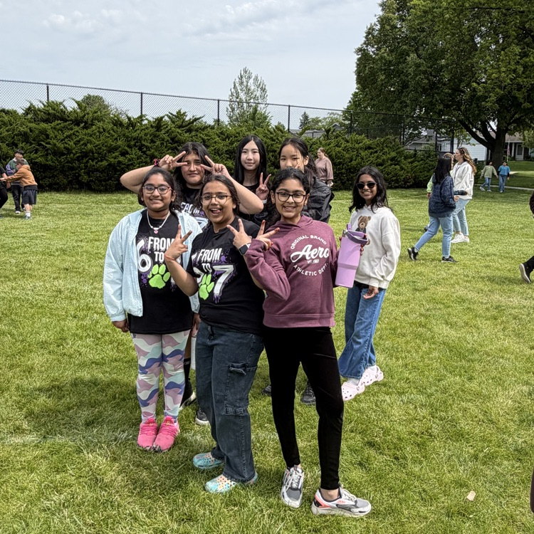 6th grade students watching the game 