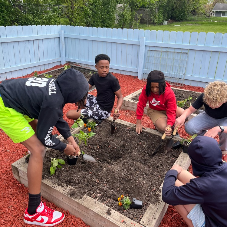 Students planting 