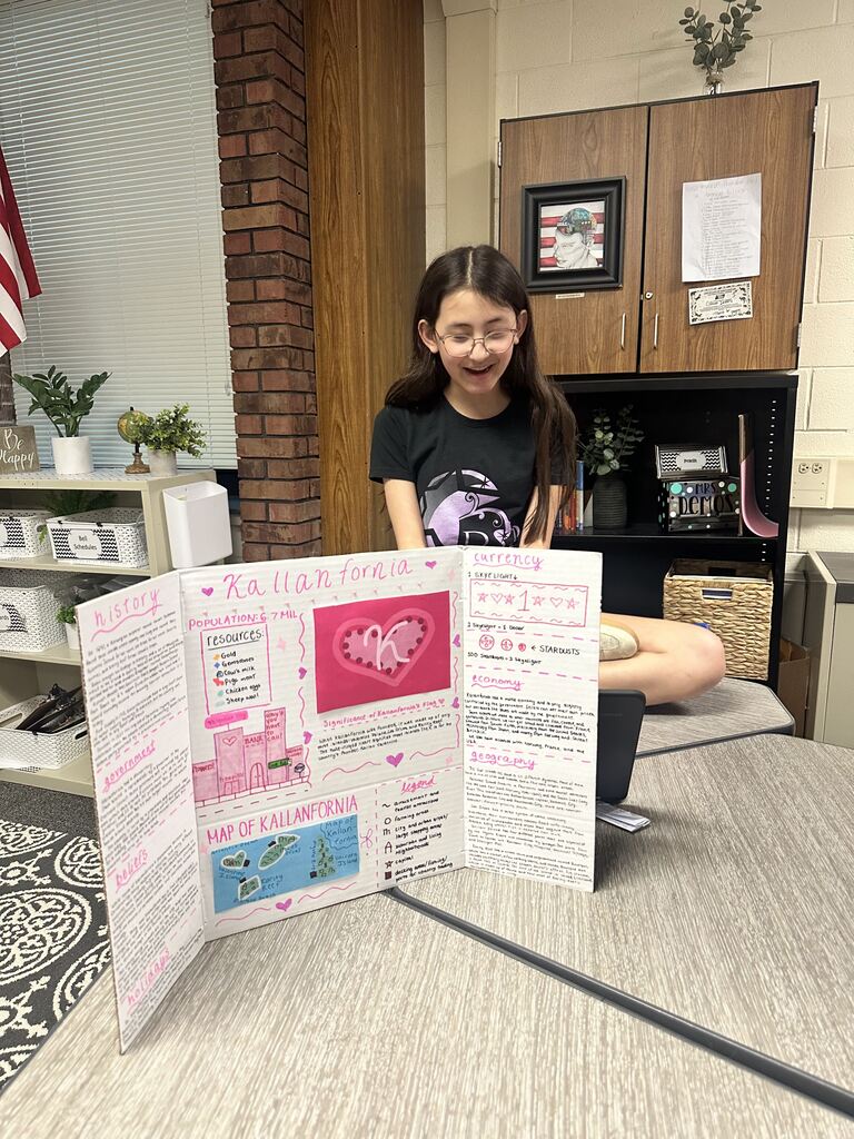 Students sharing their projects with each other