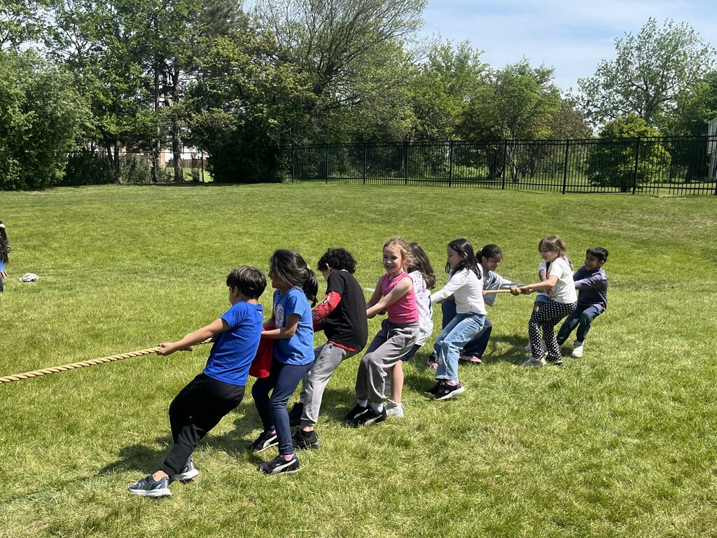 Students playing tug-o-war