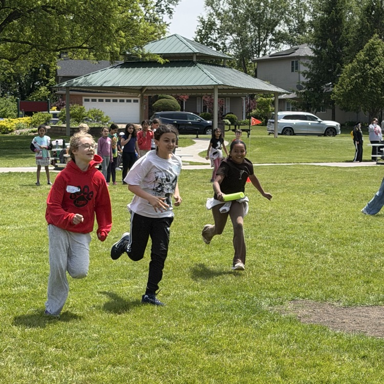 students playing tag