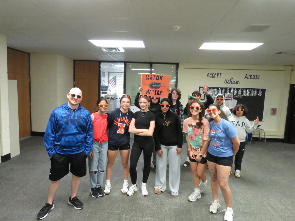 students posing as a team
