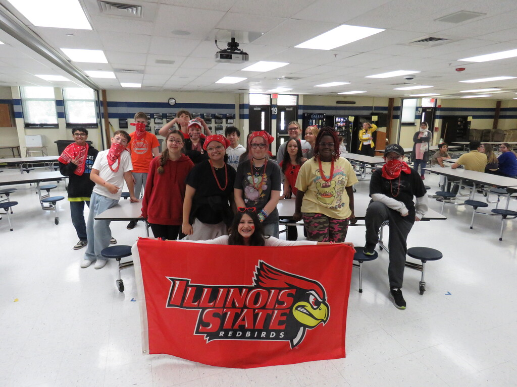 students posing as a team