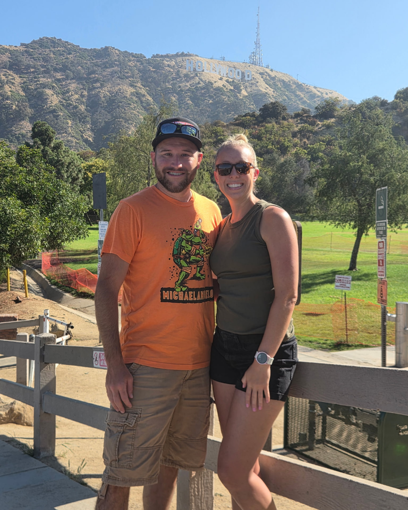 Family at Hollywood sign